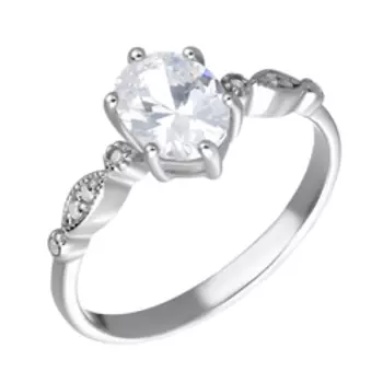 Серебряное кольцо с фианитами 2 в 1