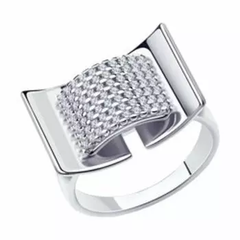 Кольцо из серебра с фианитами