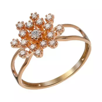 Серебряное кольцо с фианитами "Цветок"