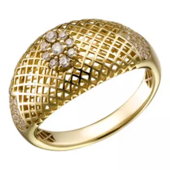 Серебряное кольцо с фианитами "Цветок"