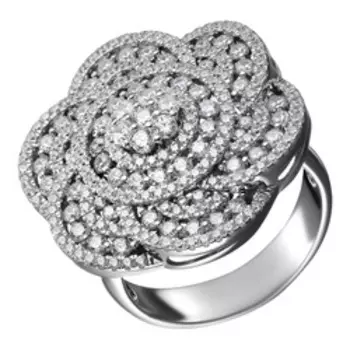 Серебряное кольцо с фианитами "Цветок"