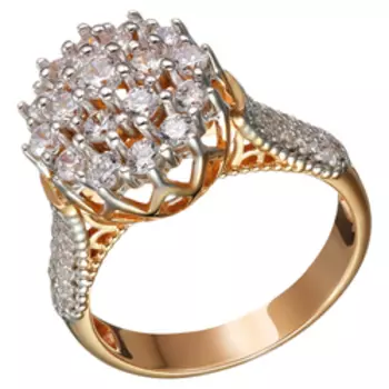 Серебряное кольцо с фианитами "Цветок"