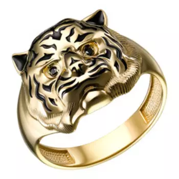 Серебряное кольцо с фианитами и эмалью