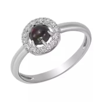 Серебряное кольцо с фианитами и опалом