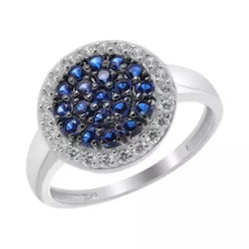 Серебряное кольцо с фианитами и шпинелью