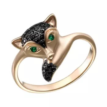 Серебряное кольцо с фианитами "Лиса"