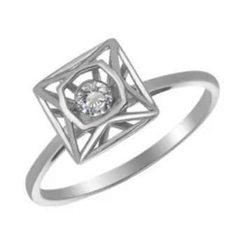 Серебряное кольцо с фианитом