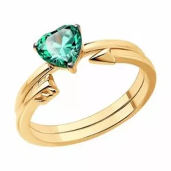 Серебряное кольцо с фианитом "Сердце"