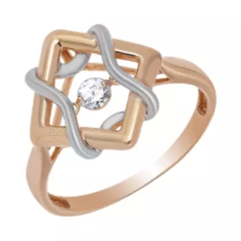 Серебряное кольцо с фианитом "Танцующий камень"