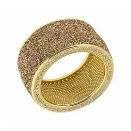 Серебряное кольцо с глиттером и фианитами