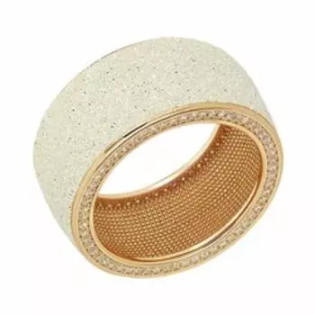 Серебряное кольцо с глиттером и фианитами