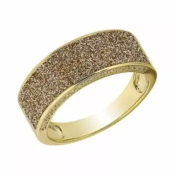 Серебряное кольцо с глиттером и фианитами