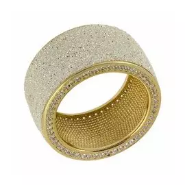 Серебряное кольцо с глиттером и фианитами