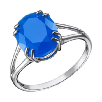 Серебряное кольцо с голубым агатом