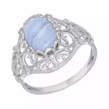Серебряное кольцо с голубым агатом