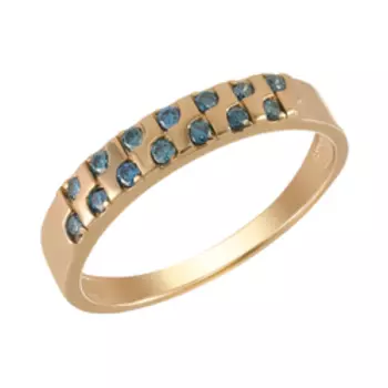 Серебряное кольцо с голубыми бриллиантами