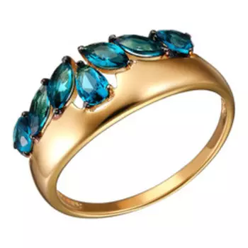 Серебряное кольцо с голубыми фианитами