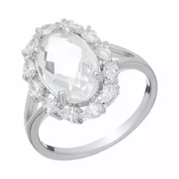 Серебряное кольцо с горным хрусталем.