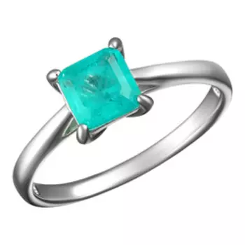 Серебряное кольцо с горным хрусталем и кварцем Параиба