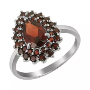 Серебряное кольцо с гранатами