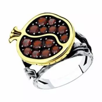 Серебряное кольцо с гранатами