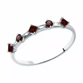 Серебряное кольцо с гранатами