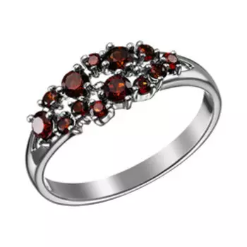 Серебряное кольцо с гранатами Мозамбик