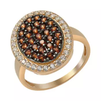 Серебряное кольцо с гранатами Мозамбик и фианитами