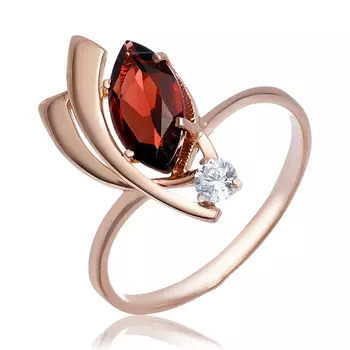 Серебряное кольцо с гранатом