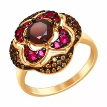 Серебряное кольцо с гранатом