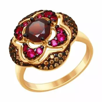 Серебряное кольцо с гранатом