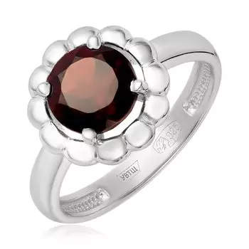 Серебряное кольцо с гранатом