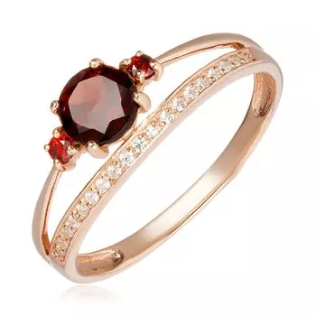 Серебряное кольцо с гранатом