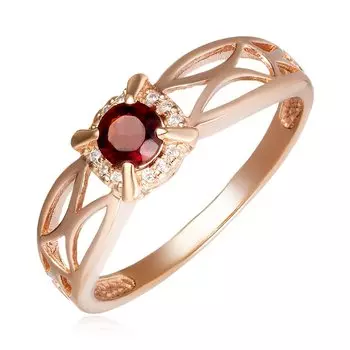 Серебряное кольцо с гранатом