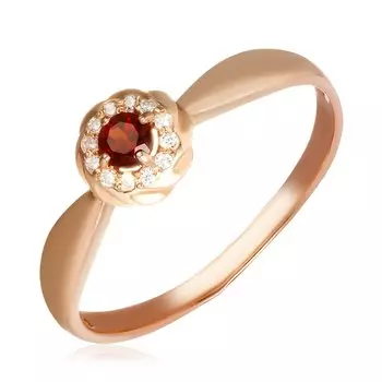 Серебряное кольцо с гранатом