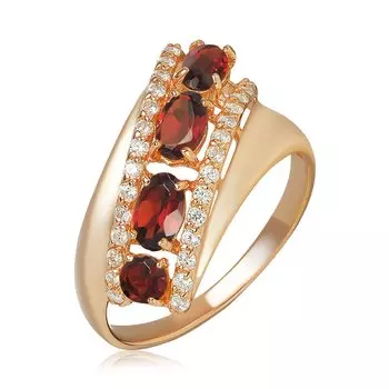 Серебряное кольцо с гранатом