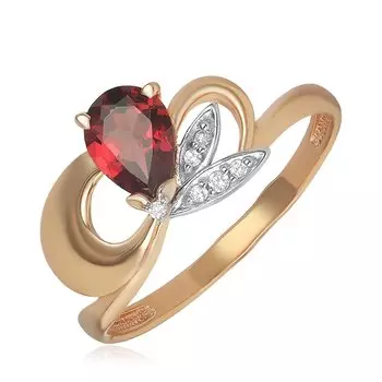 Серебряное кольцо с гранатом