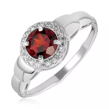 Серебряное кольцо с гранатом
