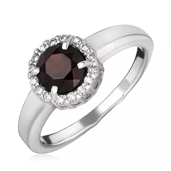 Серебряное кольцо с гранатом