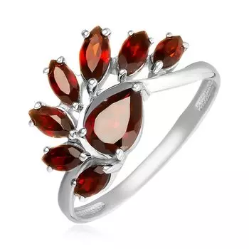 Серебряное кольцо с гранатом