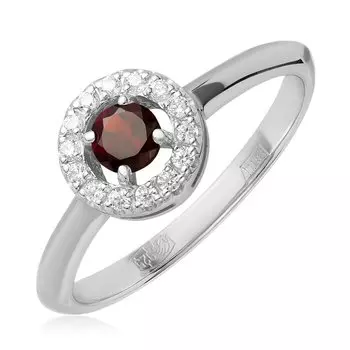 Серебряное кольцо с гранатом