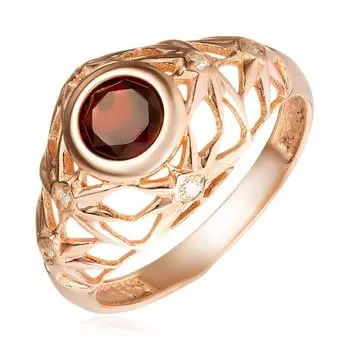 Серебряное кольцо с гранатом