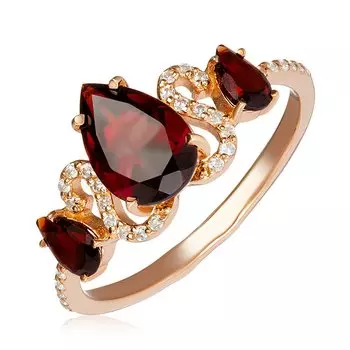 Серебряное кольцо с гранатом