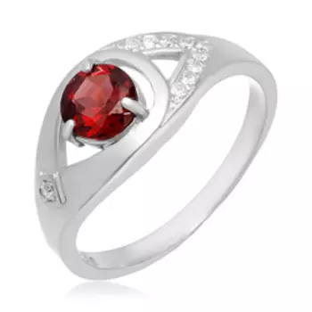 Серебряное кольцо с гранатом
