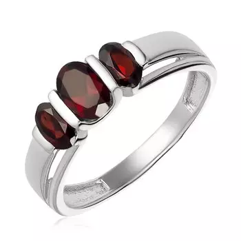 Серебряное кольцо с гранатом