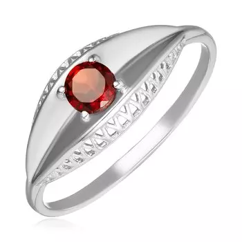 Серебряное кольцо с гранатом