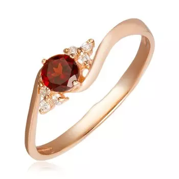 Серебряное кольцо с гранатом