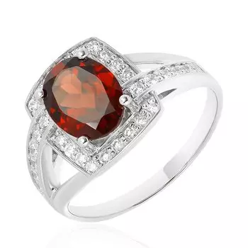 Серебряное кольцо с гранатом