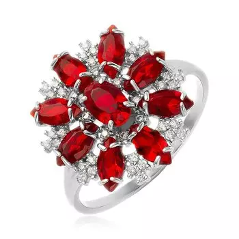 Серебряное кольцо с гранатом