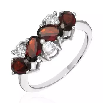 Серебряное кольцо с гранатом